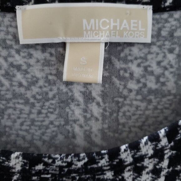 Michael Kors black and white long sleeve top blouse tee small - Picture 5 of 8